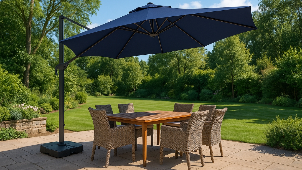 This Large Outdoor Umbrella Gives Resort-Level Shade at Home