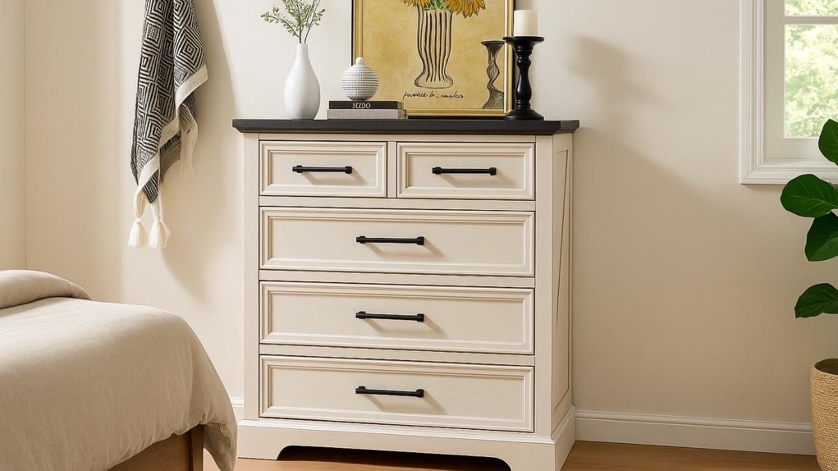 This Farmhouse Bedroom Dresser Is Stylish, Sturdy, and Under $200