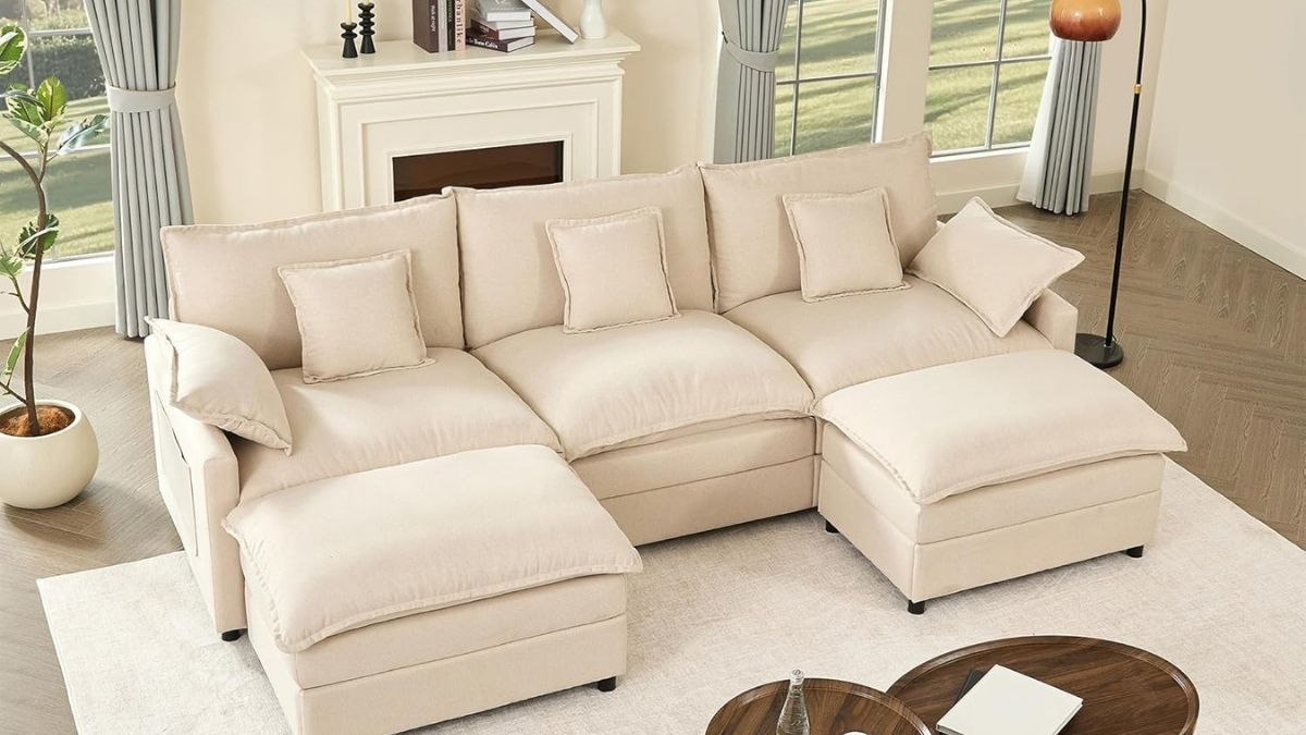 GOSUHI 108" U Shaped Couch, Modular Sectional Sofa