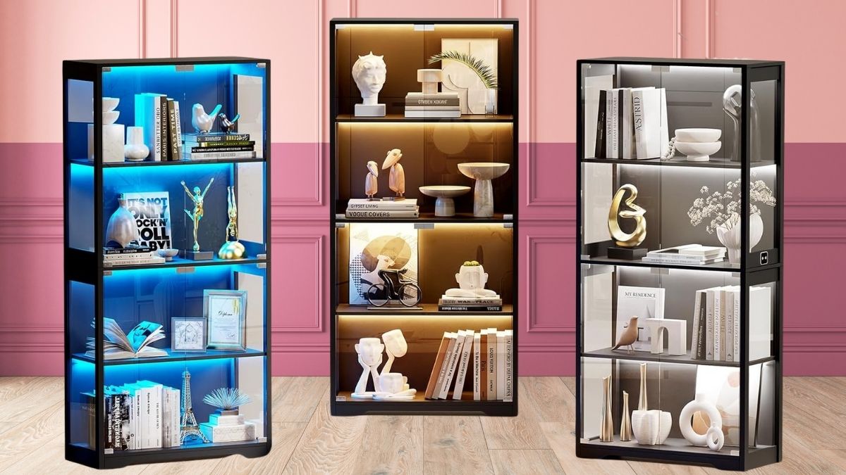 Illuminate Your Collection: A 4-Tier Glass Display Cabinet with Smart Lighting