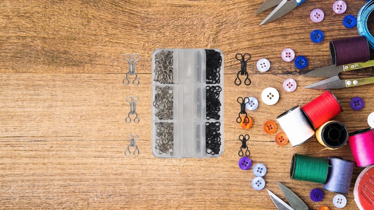 Complete Hook and Eye Sewing Kit: 72 Pairs in Black & Silver for All Your DIY Clothing Repairs