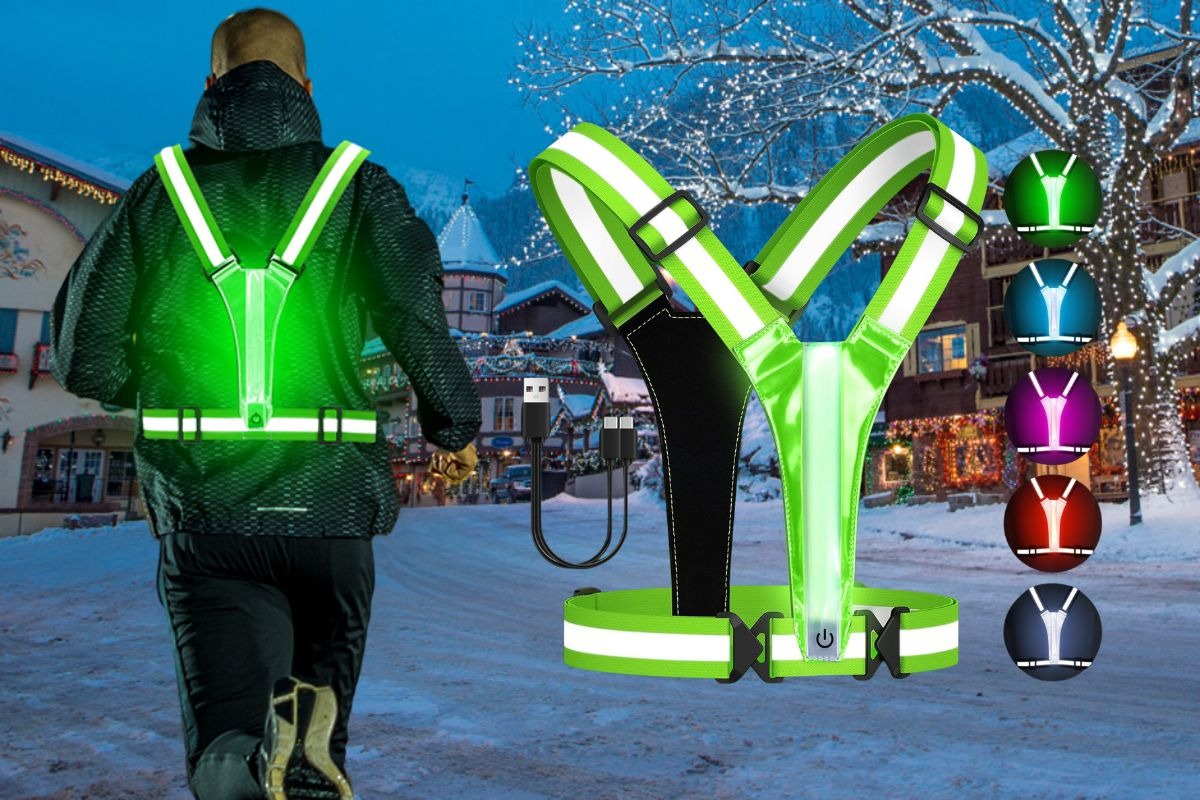 Run, Ride, or Walk Safely After Dark with the Zacro LED Reflective Vest